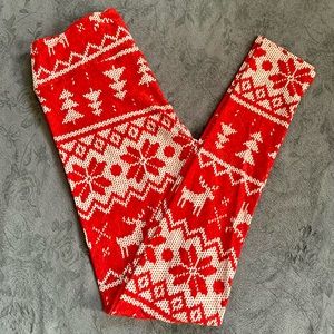 LuLaRoe OS Holiday ‘Knit’ Pattern Leggings